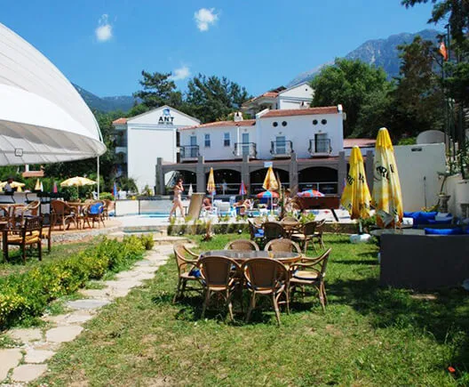 Fethiye Ant Apart Hotel cafe bar and swimming pool