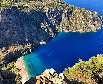 Fethiye kelebekler Vadisi deniz havadan görünüm manzara