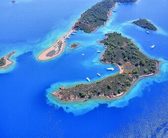 Fethiye Oniki Adalar deniz havadan manzara